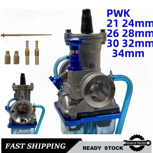 Carburetor for PWK21 24 26 28 30 32 34mm Transparent Blue Bottom Cover CNC High Speed Motorcycle Modification Accessories