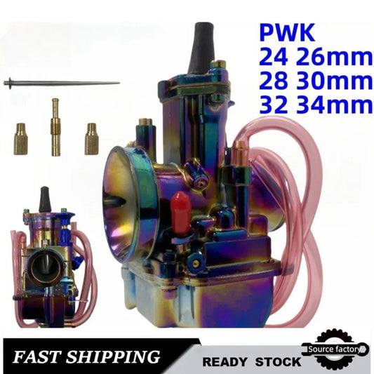 Color Plated Carburetor for PWK24 26 28 30 32 34mm Modified Motorcycle ATV Racing Carburetor
