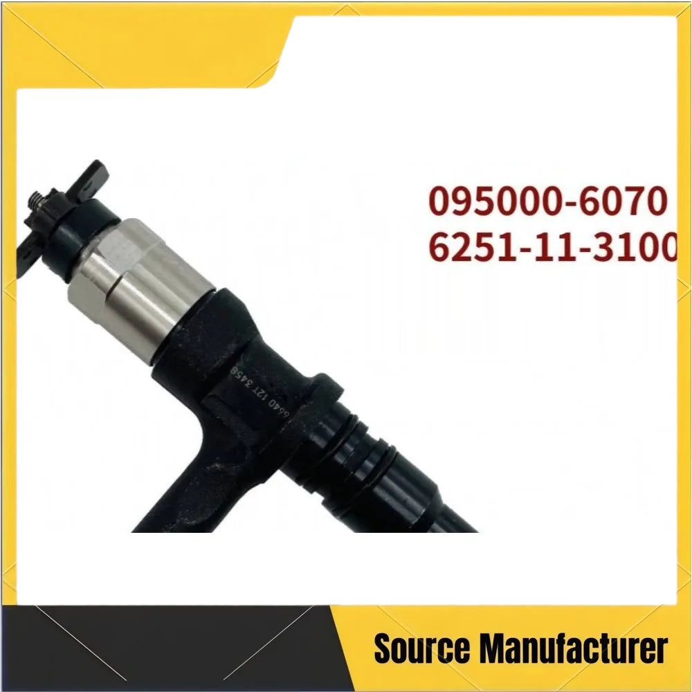 Common Rail Injector Diesel Fuel Injector095000-6070 6251-11-3100 ForKomatsu PC400-8 PC450-8 6D125-car Accessories Fast Delivery