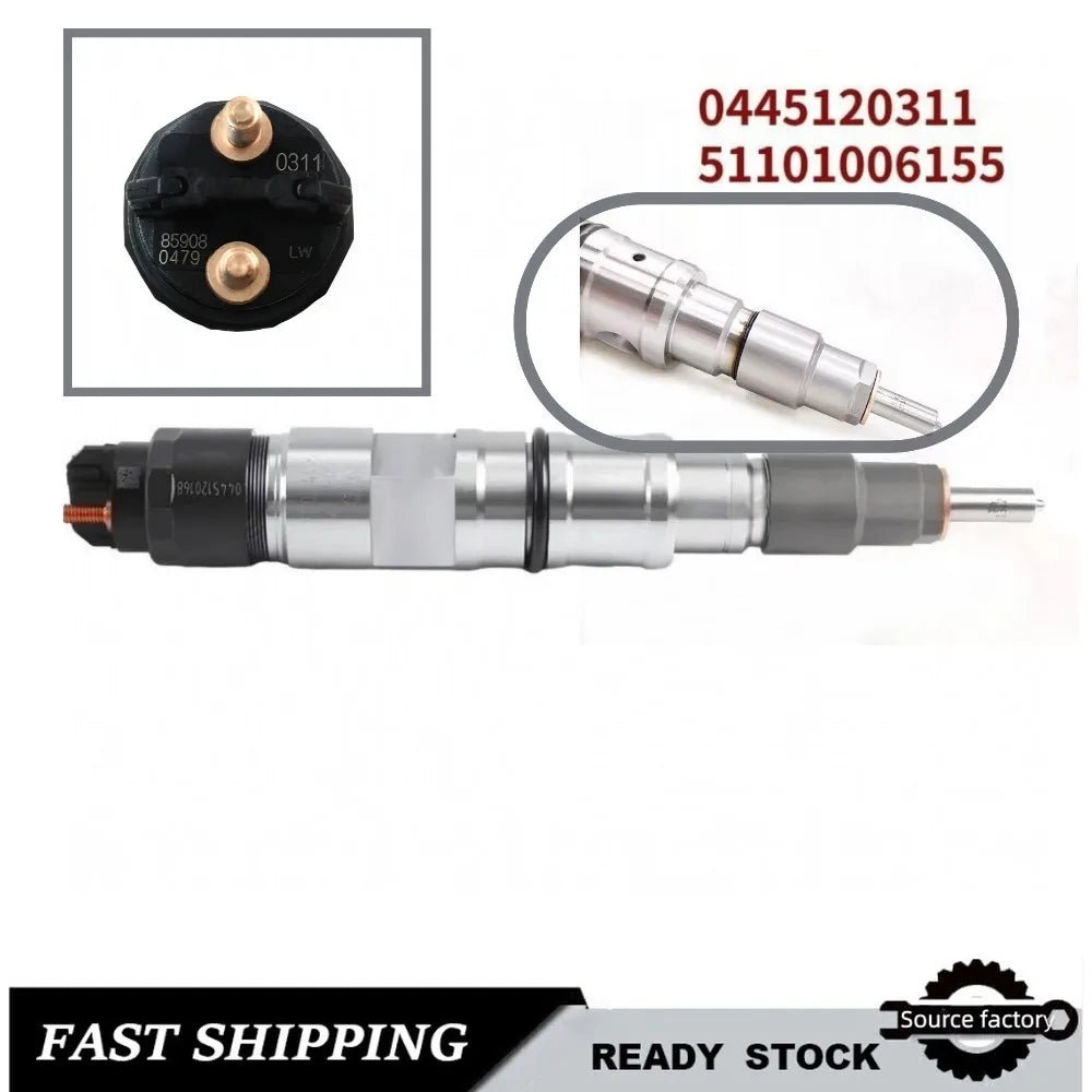 Fuel Injector0445120311 51101006155 Common Rail Diesel Fuel Injector for Men, Germany MAN Heavy Truck-High FlowCar Accessories