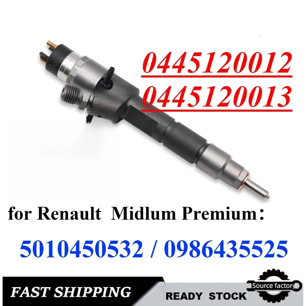 Fuel Injector0445120012 Diesel Injector 0445120013 for Renault Midla 0986435525 5010450532-High FlowCar Accessories