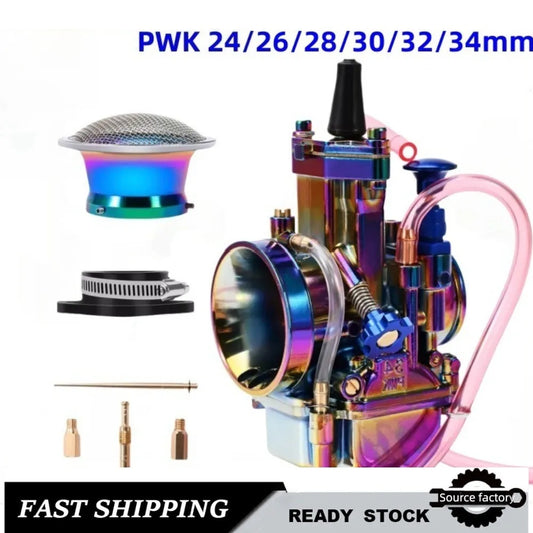 Universal Motorcycle Color Carburetor For PWK34mm200-350cc Engine Air Filter Interface Ready to Ship