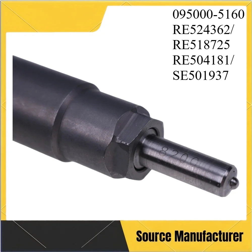Common Rail Injector Fuel Injector 095000-5160 RE524362/RE518725 RE504181/SE501937 for John Deere 6068 6081 6090 Engine 8.1L