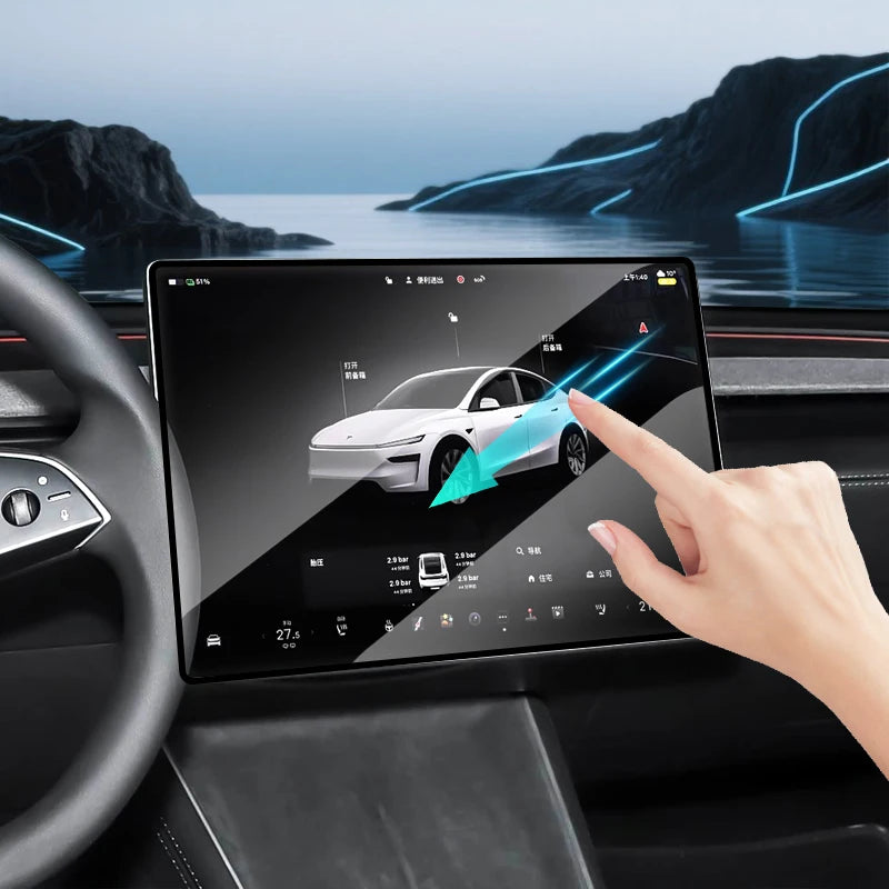 16 Inch Tempered Glass Screen Protector for 2026 Tesla Model Y YL Full Cover CarCenter Control Rear Touch Screen Protective Film