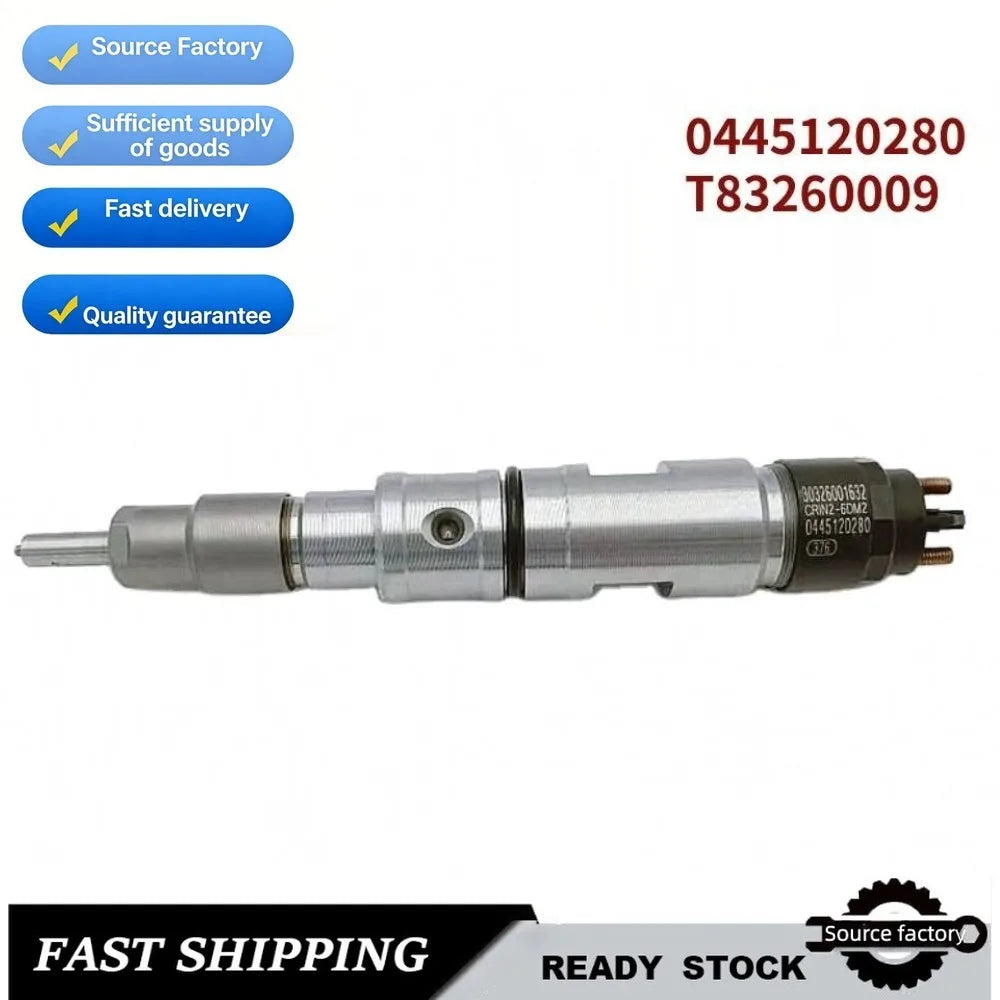 Fuel Injector 0445120280 T83260009 Fuel Injector for BAIC, Foton Lovol Excavator Foton Cummins 150t1-High FlowCar Accessories