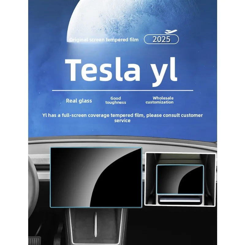 For 2025 Tesla Model YL Car Tempered Glass Screen Protector Central Control Navigation Screen Protector Interior Accessories
