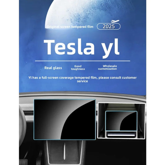 For 2025 Tesla Model YL Car Tempered Glass Screen Protector Central Control Navigation Screen Protector Interior Accessories