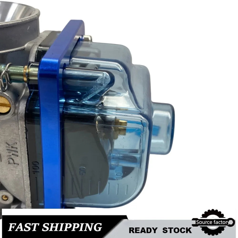 Carburetor for PWK21 24 26 28 30 32 34mm Transparent Blue Bottom Cover CNC High Speed Motorcycle Modification Accessories