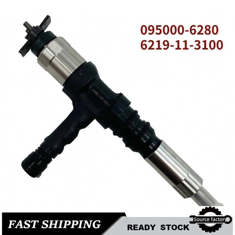Common Rail Injector Fuel Injector 095000-6280 6219-11-3100 for Komatsu SAA6D170 PC400-8 WA900-3 730E-car Accessories