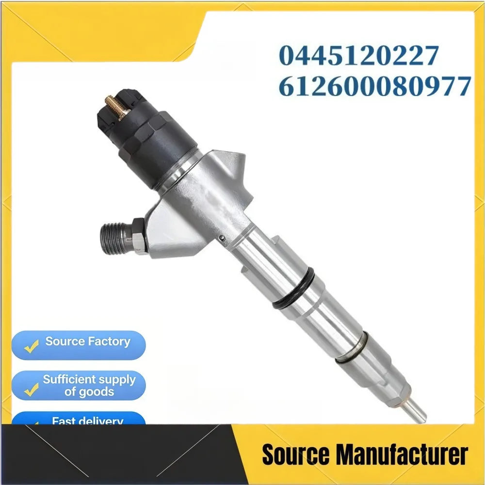 Fuel Injector 0445120227 Common Rail Fuel Injector for Weichai WP12 Delong 612600080977 Injection Valve-High FlowCar Accessories