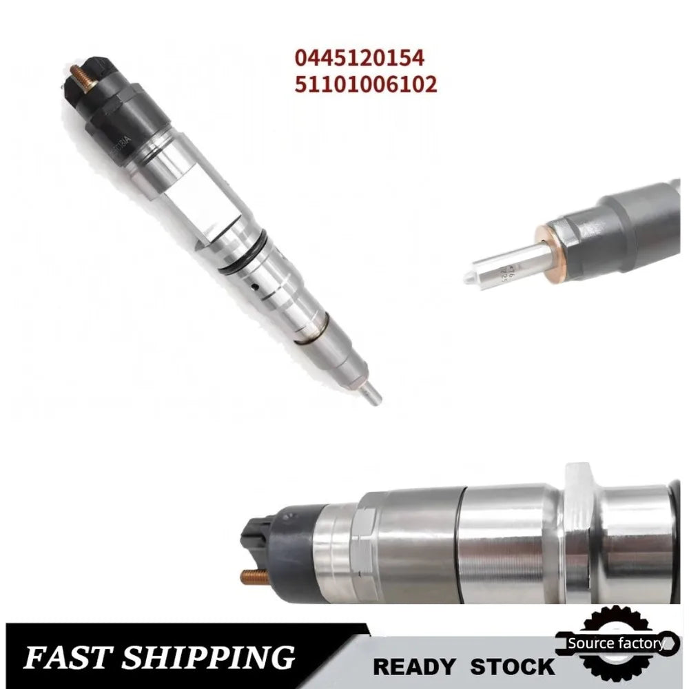 Fuel Injector0445120154 51101006102 Diesel Common Rail Fuel Injector for MAN TGA TGS TGX-High FlowCar Accessories