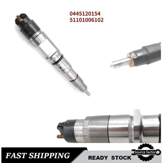 Fuel Injector0445120154 51101006102 Diesel Common Rail Fuel Injector for MAN TGA TGS TGX-High FlowCar Accessories